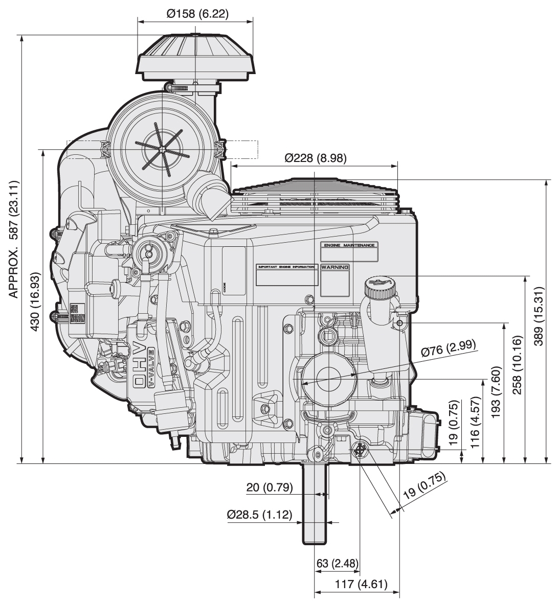 FX730V EFI (Electronic Fuel Injection) 4 Stroke Vertical 